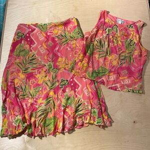 Nancy Bolen City Girl Skirt & Blouse Set Top Large Skirt 16 (ND)